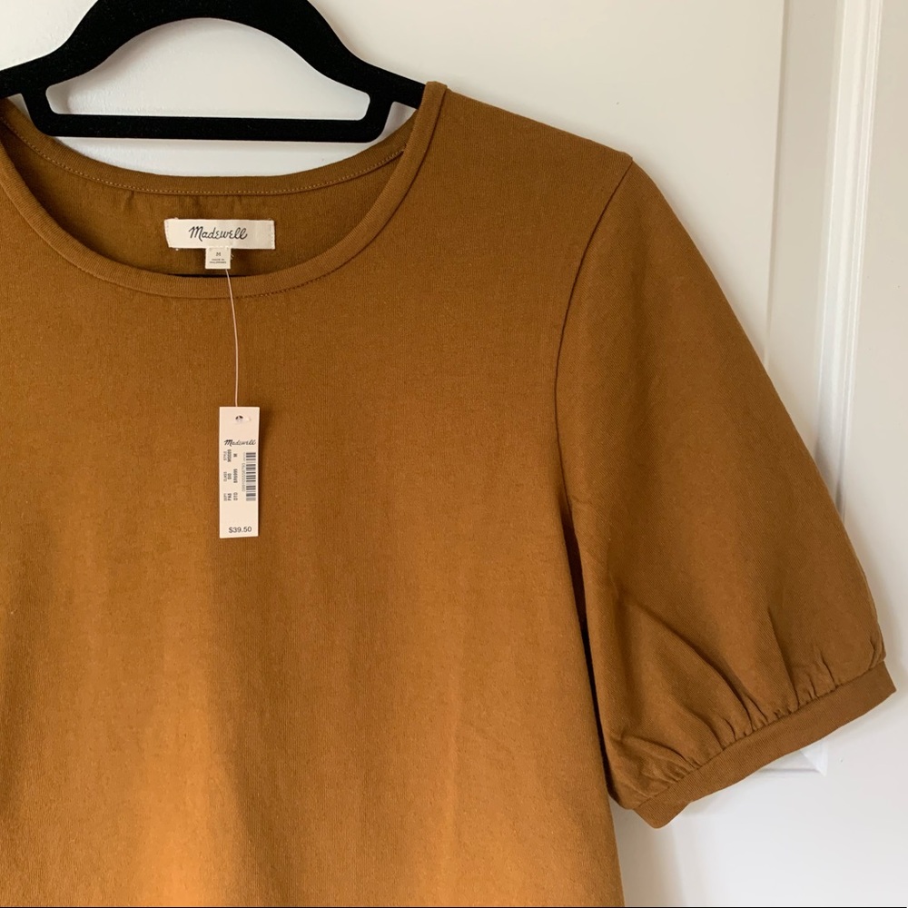 Madewell Puff-Sleeve Tee in Dark Tabacco